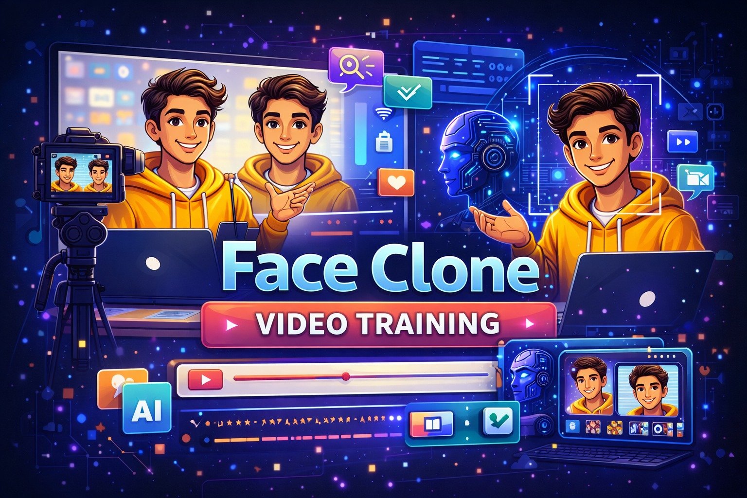 Face clone training and E book